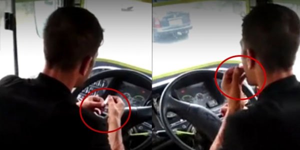 Bakıda şok görüntülər: Sürücü sükan arxasında narkotik qəbul etdi 