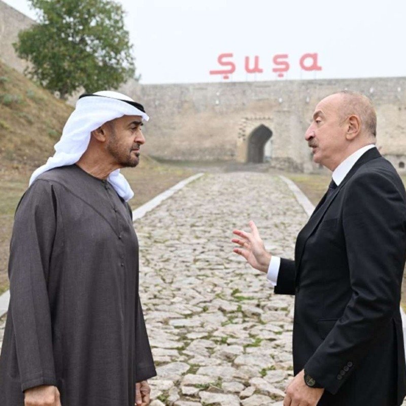 Liderlər Şuşa qalasının önündə - FOTO