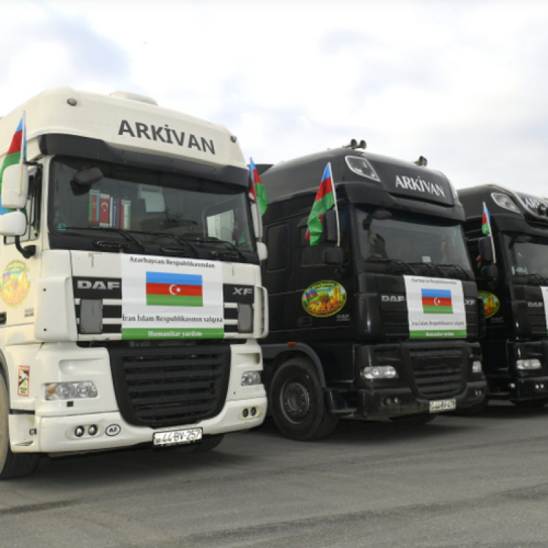 Azərbaycandan İrana növbəti humanitar yardım yola salındı - FOTO
