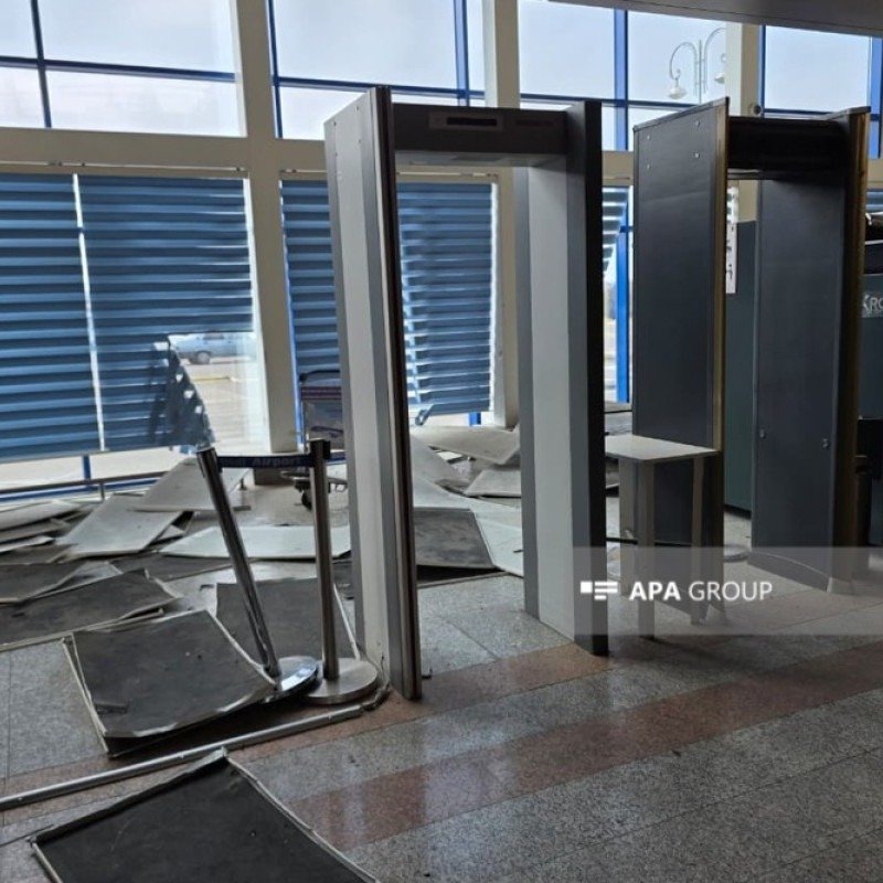 Naxçıvan Hava Limanı İranın dron hücumundan sonra - FOTOLAR