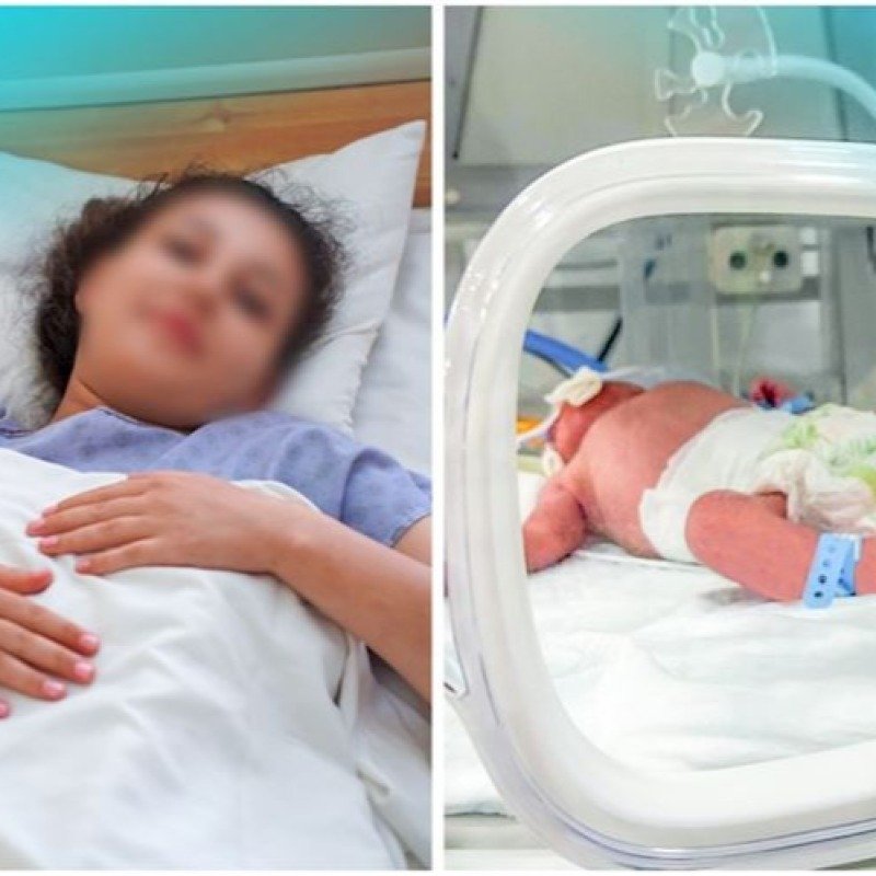 Metroda doğulan körpə CPAP cihazına qoşulub