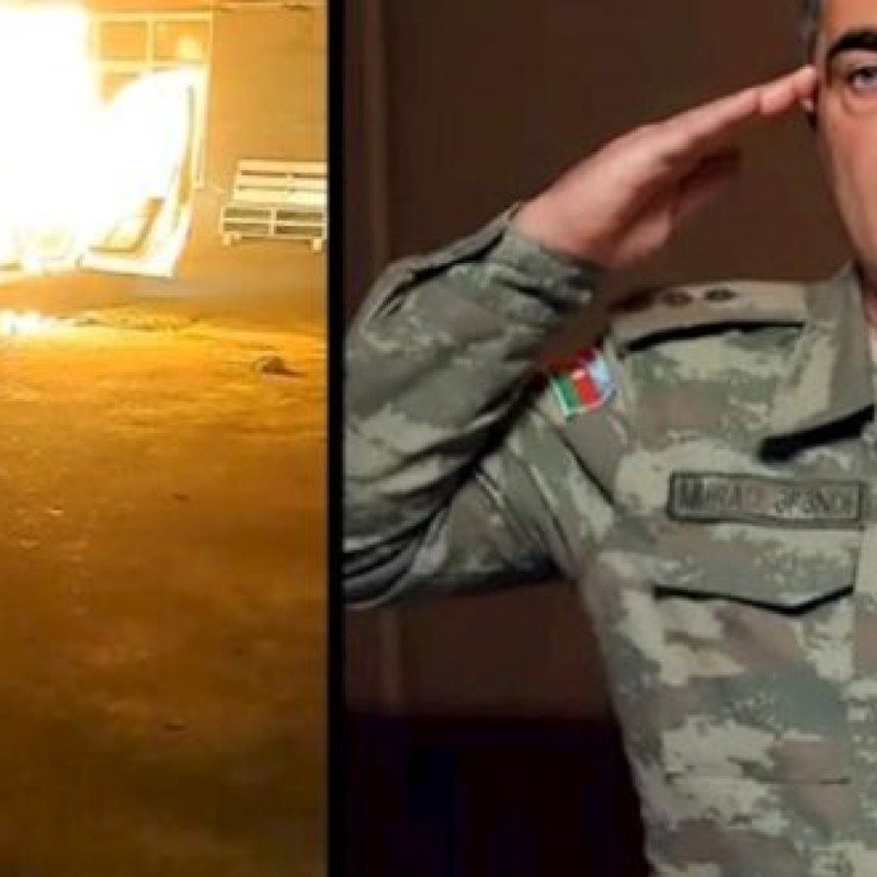 Maşınına od vuran hərbçi DANIŞDI - VİDEO