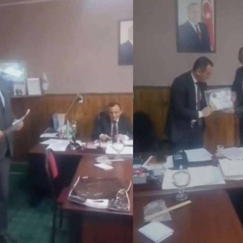 Gədəbəydə məmura müəmmalı mükafat təqdim olundu - VİDEO