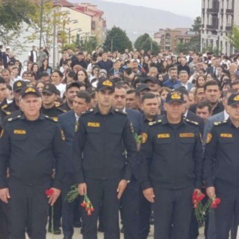Xankəndidə Zəfər parkına yürüş - FOTO